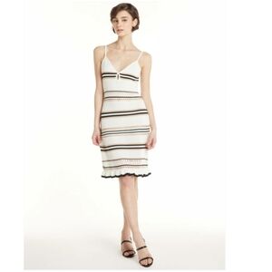 Madden Nyc Crochet Keyhole Mini Stripe Dress